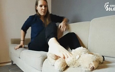 Foot Throttling And Trampling Helpless Teddy Bear