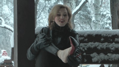 Crimson Fetish Stiletto In Snow